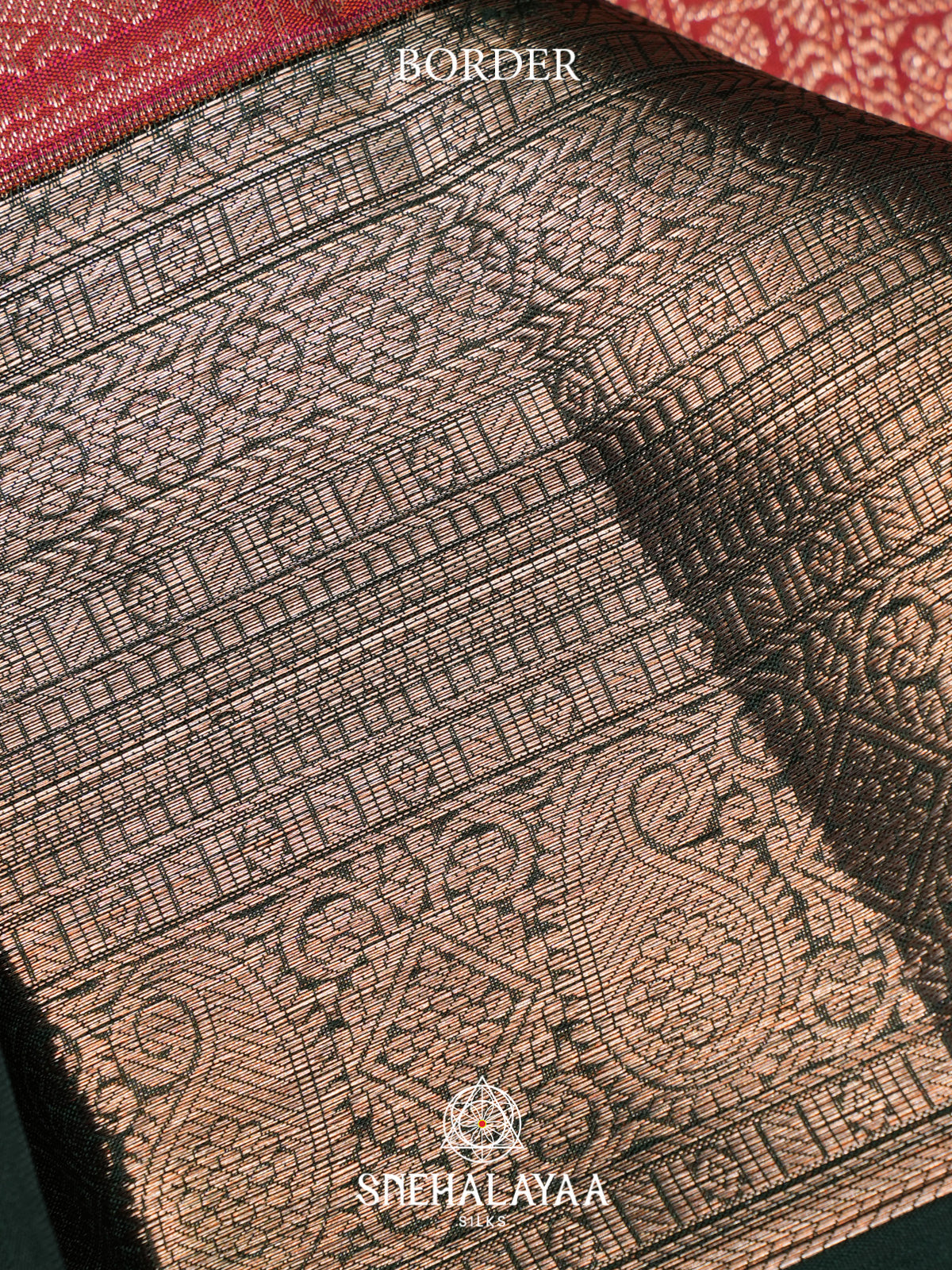 Coral Red Kanjivaram Silk Saree
