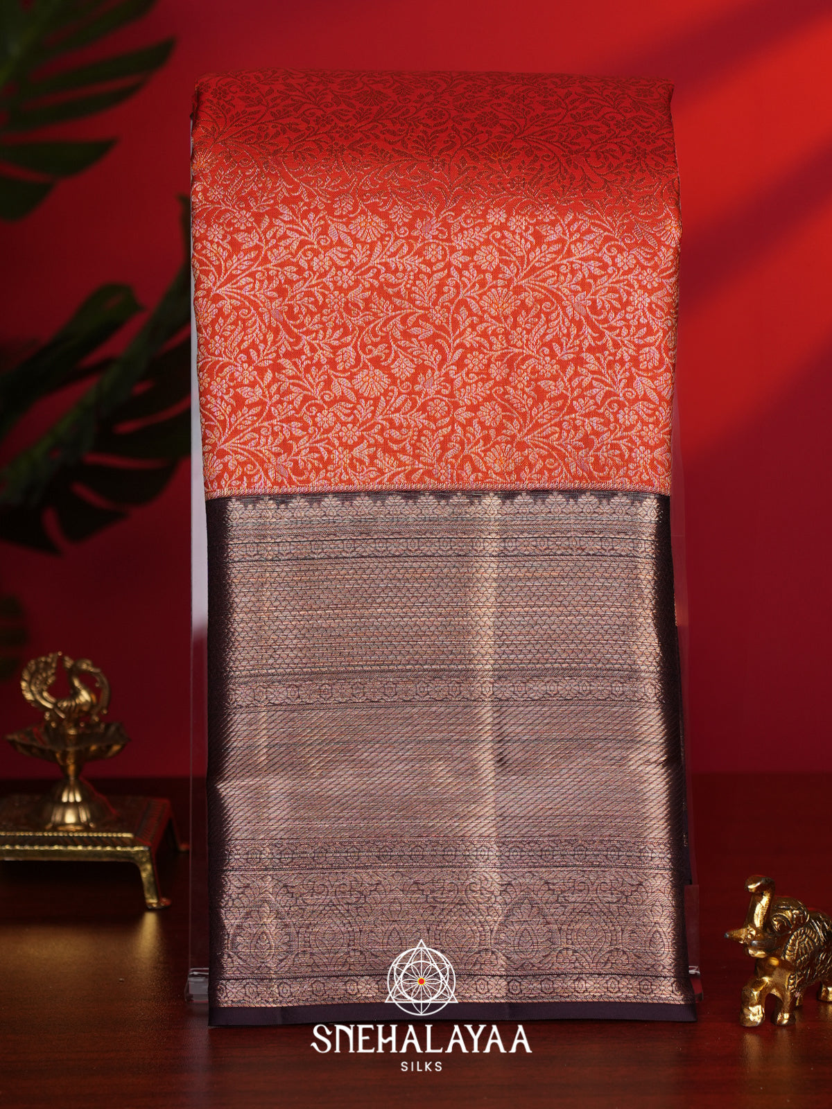 Orange Kanjivaram Silk Saree