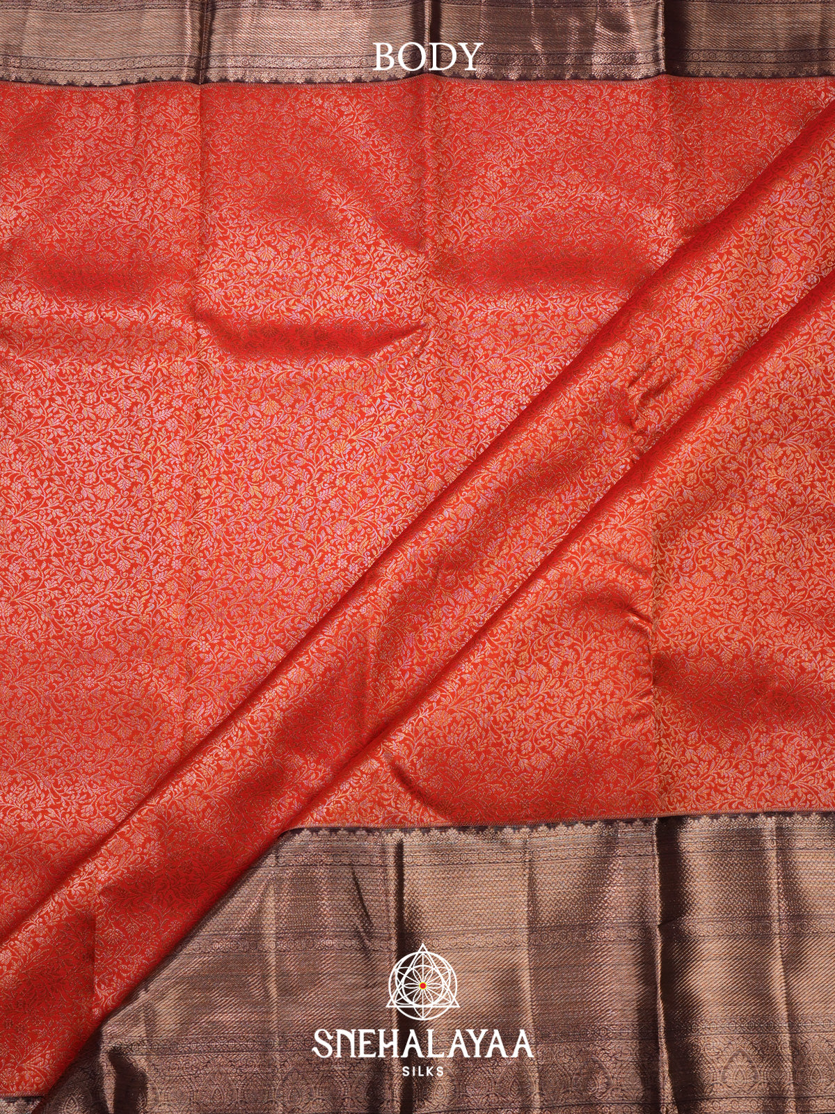 Orange Kanjivaram Silk Saree