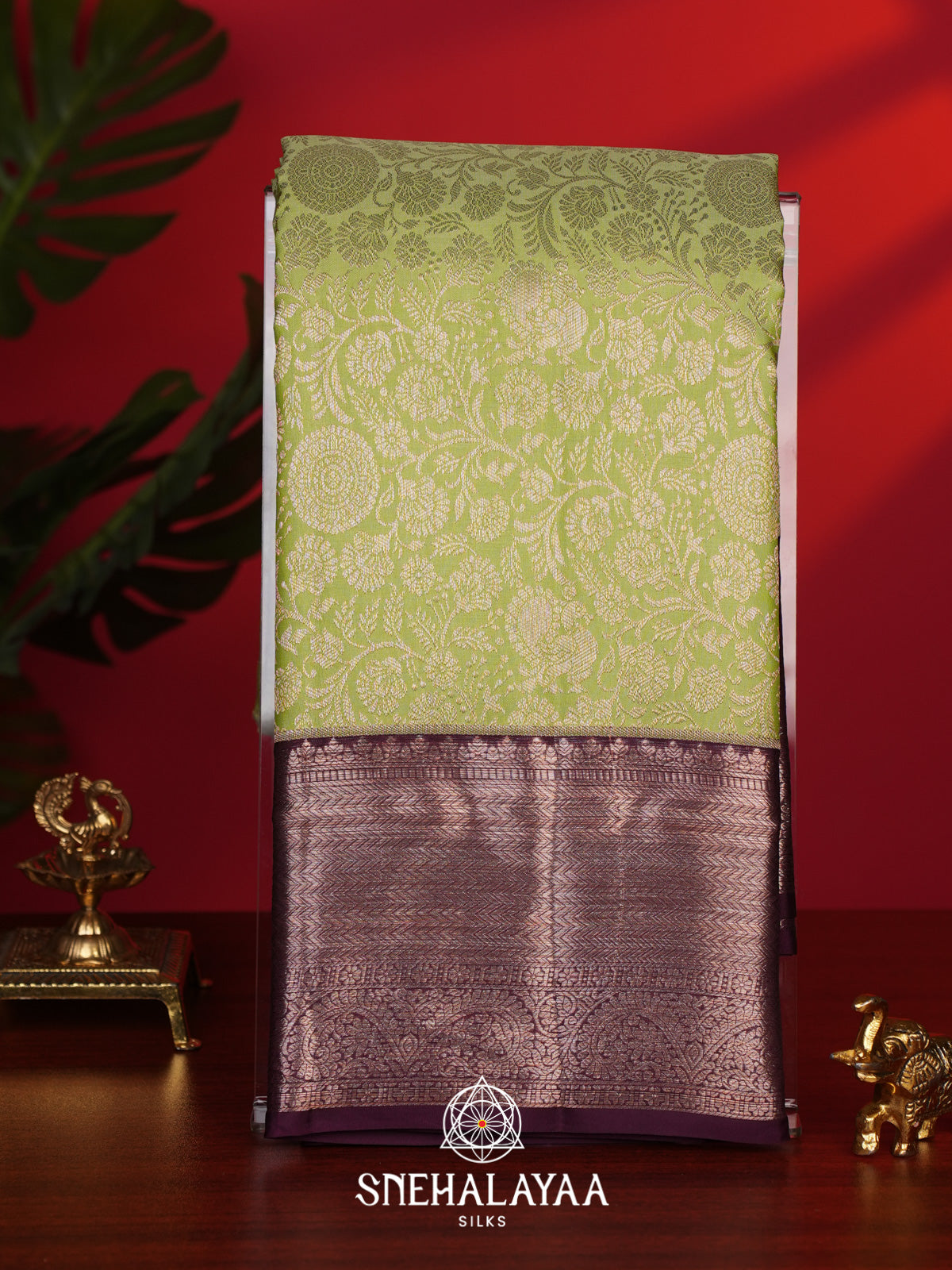 Pista Green Kanjivaram Silk Saree