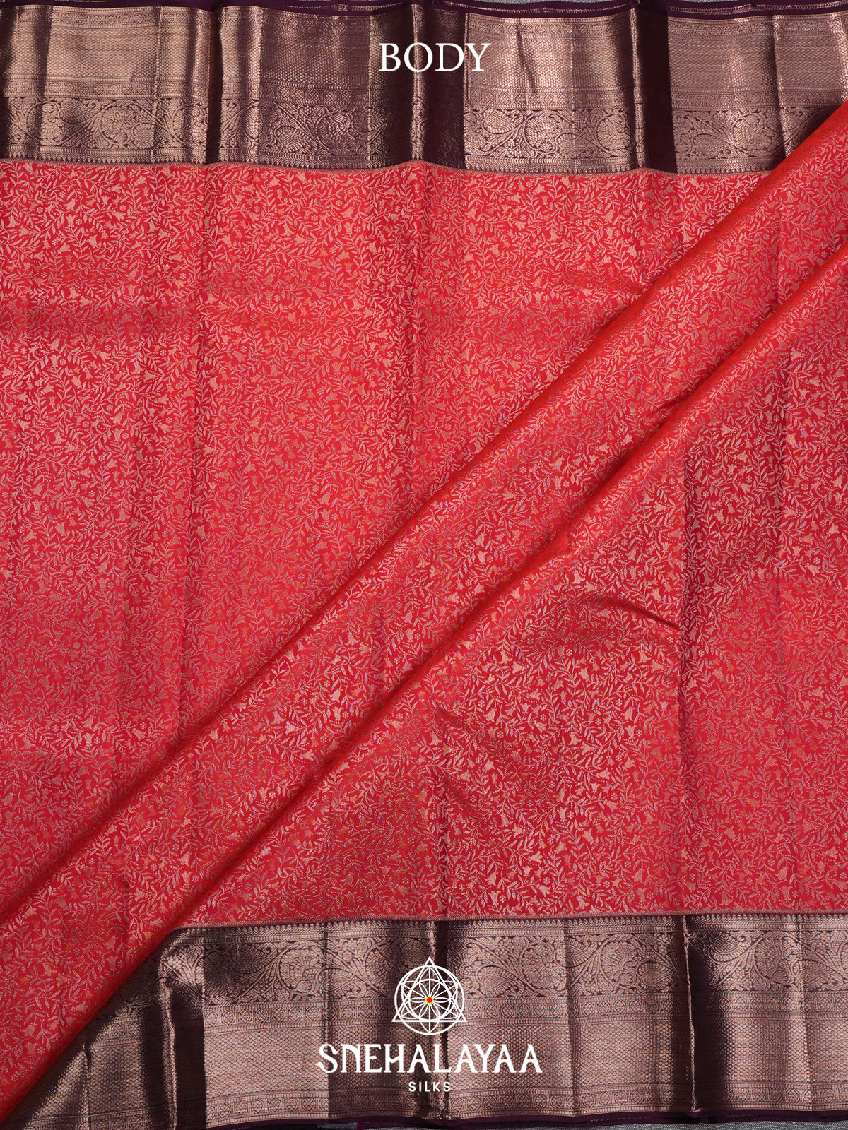 Ruby Red Kanjivaram Silk Saree