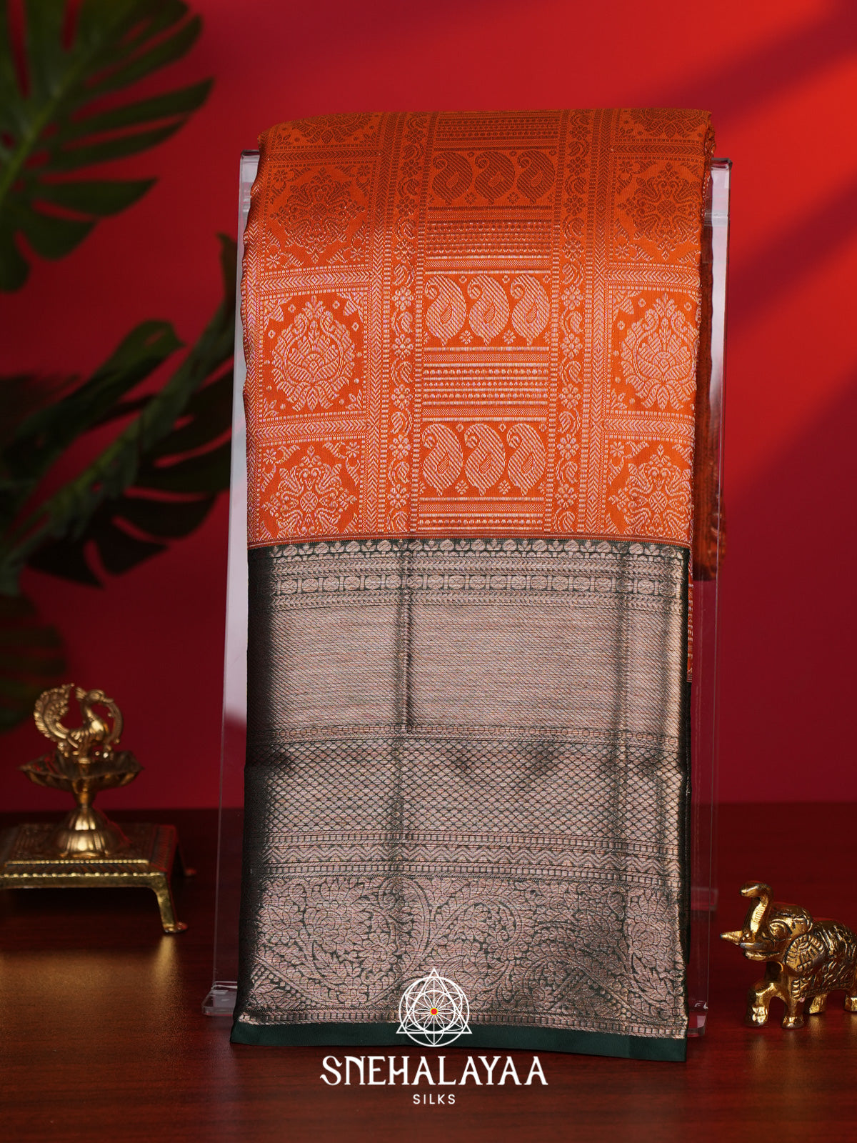 Orange Kanjivaram Silk Saree