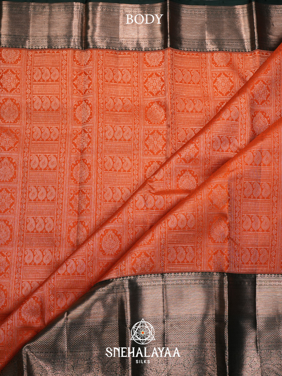 Orange Kanjivaram Silk Saree