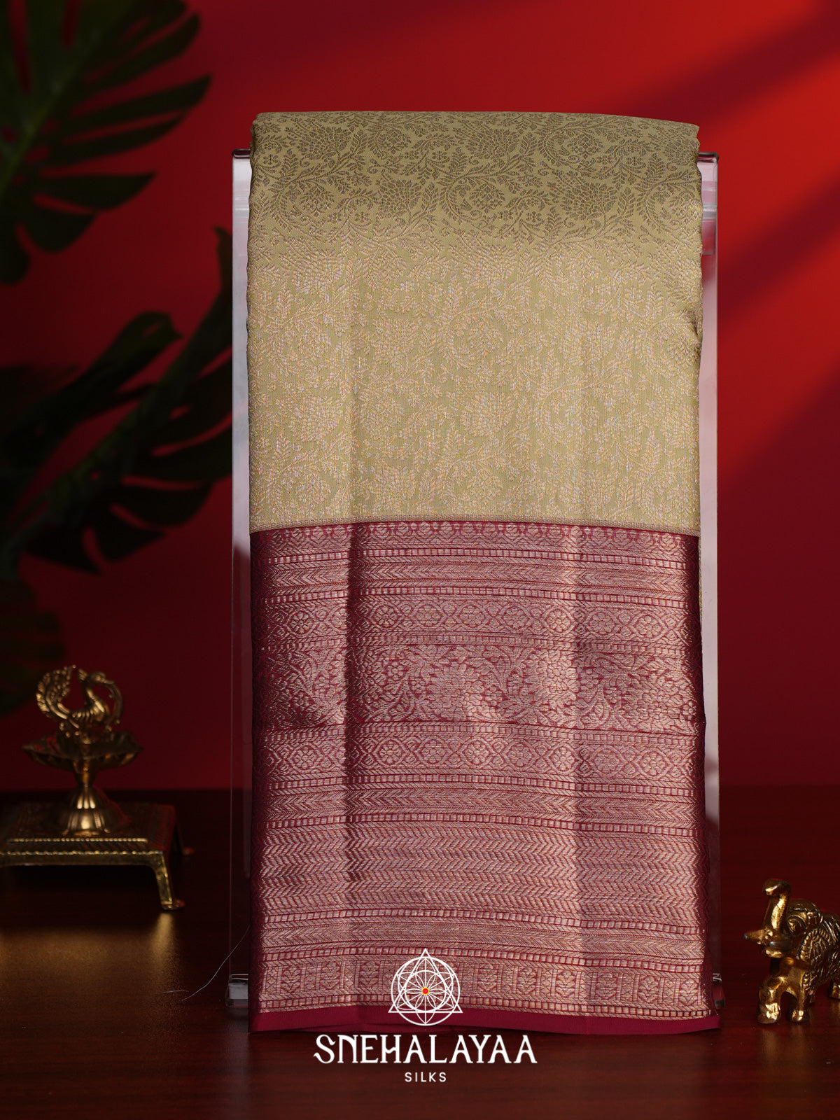 Pale Yellow Kanjivaram Silk Saree