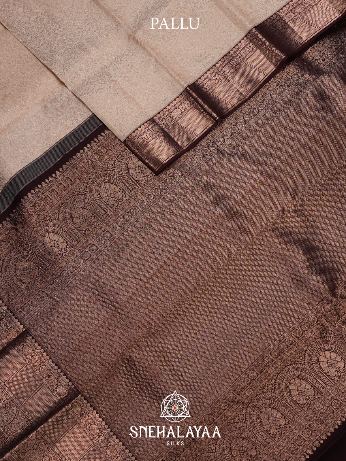 Cream Kanjivaram Silk Saree