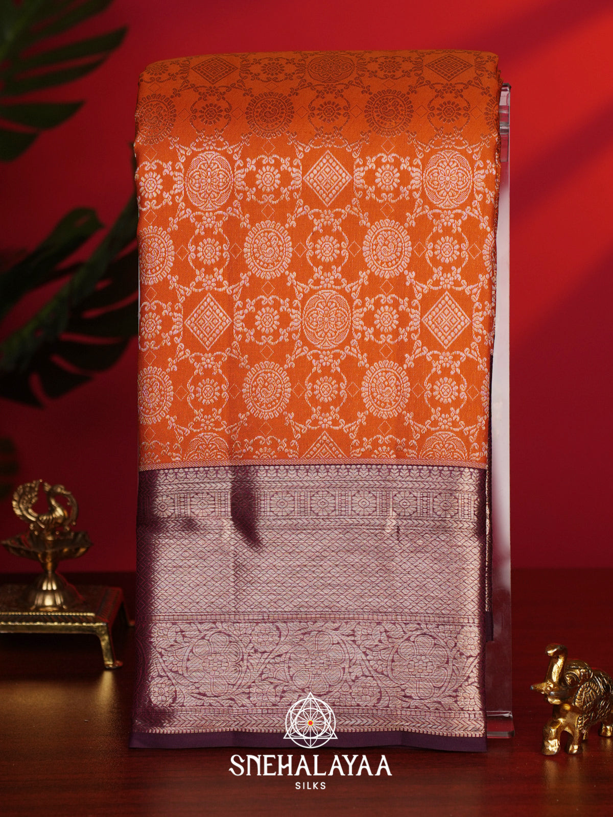 Orange Kanjivaram Silk Saree