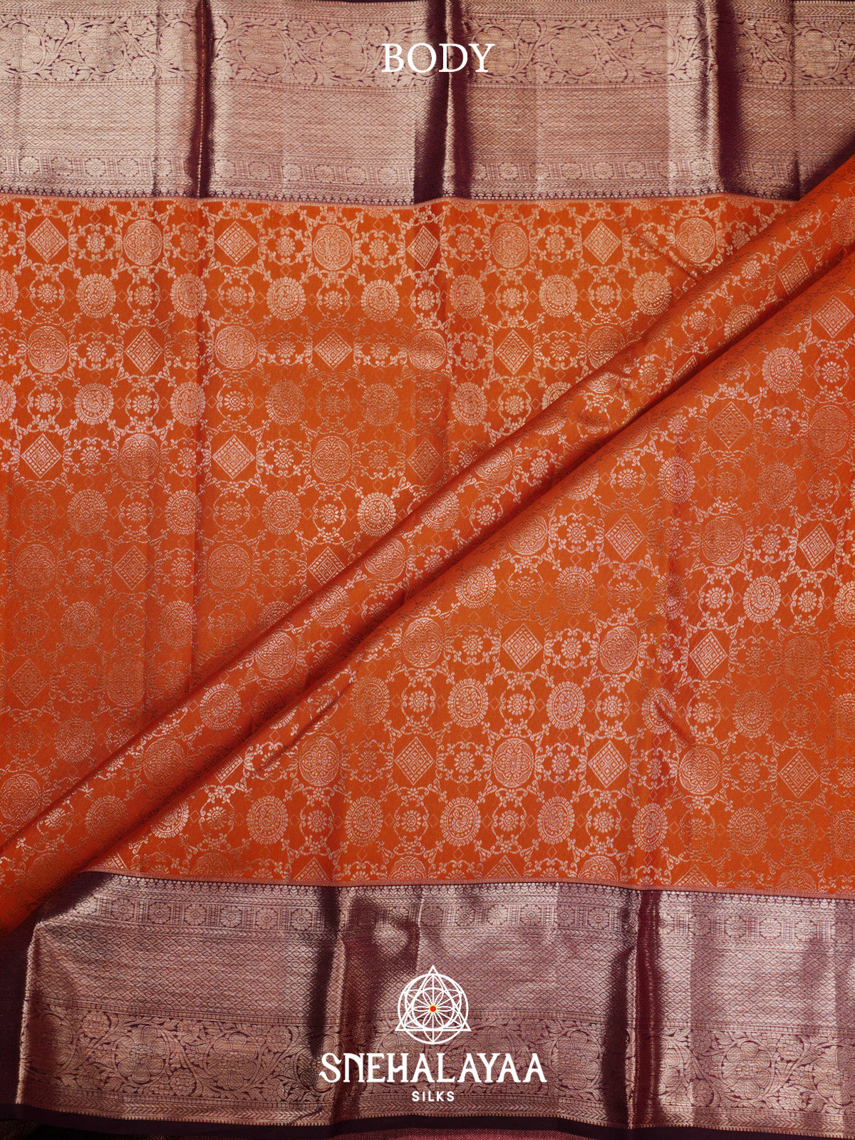 Orange Kanjivaram Silk Saree