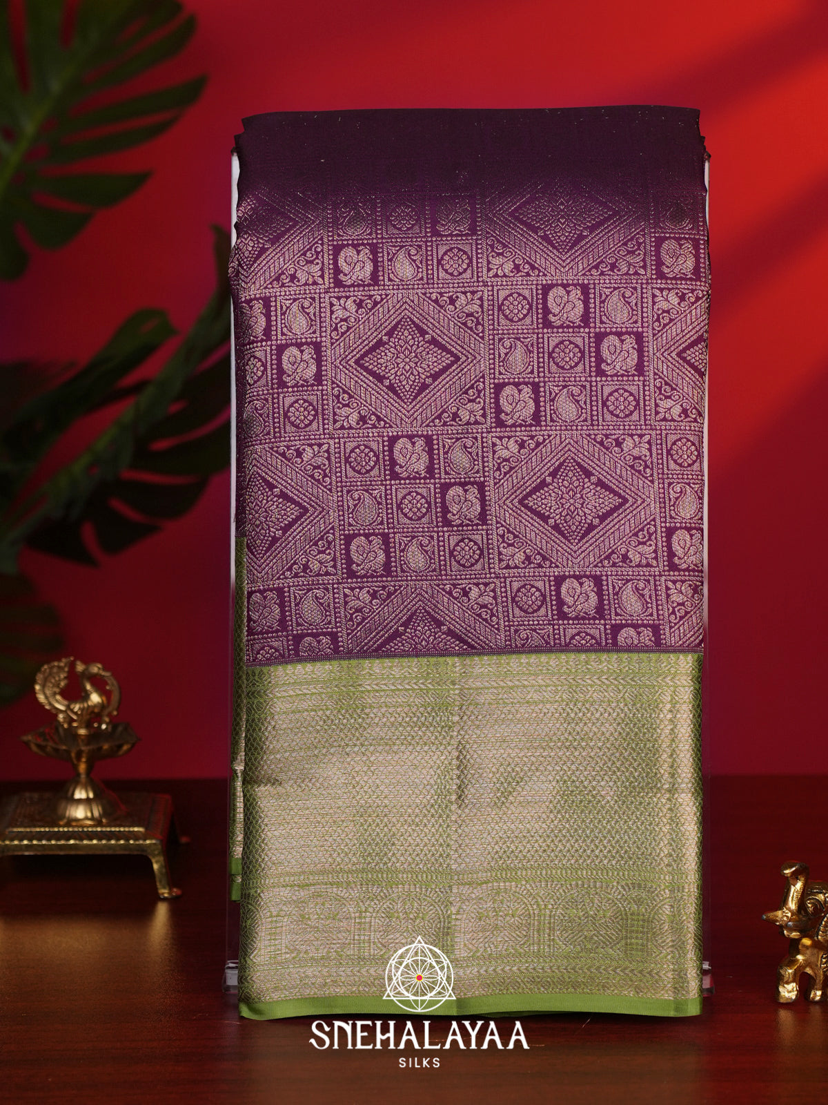 Magenta Purple Kanjivaram Silk Saree