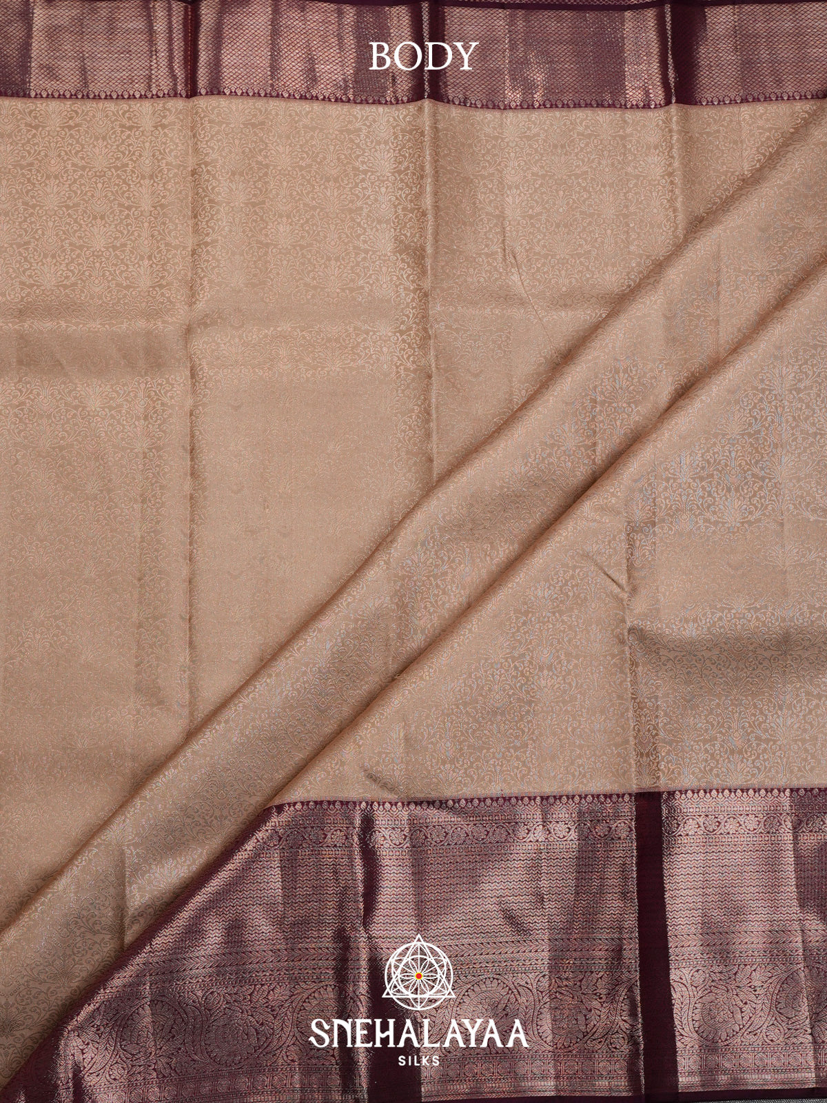 Beige Gold Kanjivaram Silk Saree