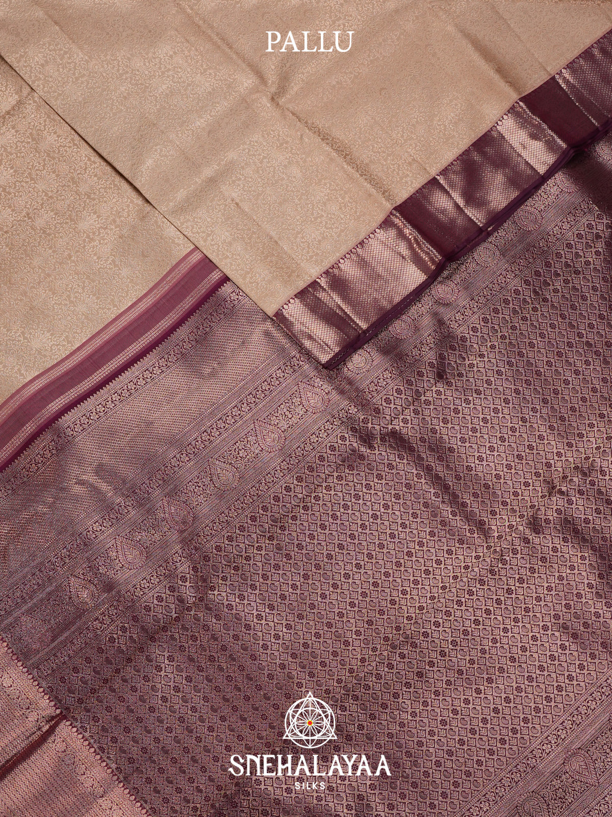 Beige Gold Kanjivaram Silk Saree
