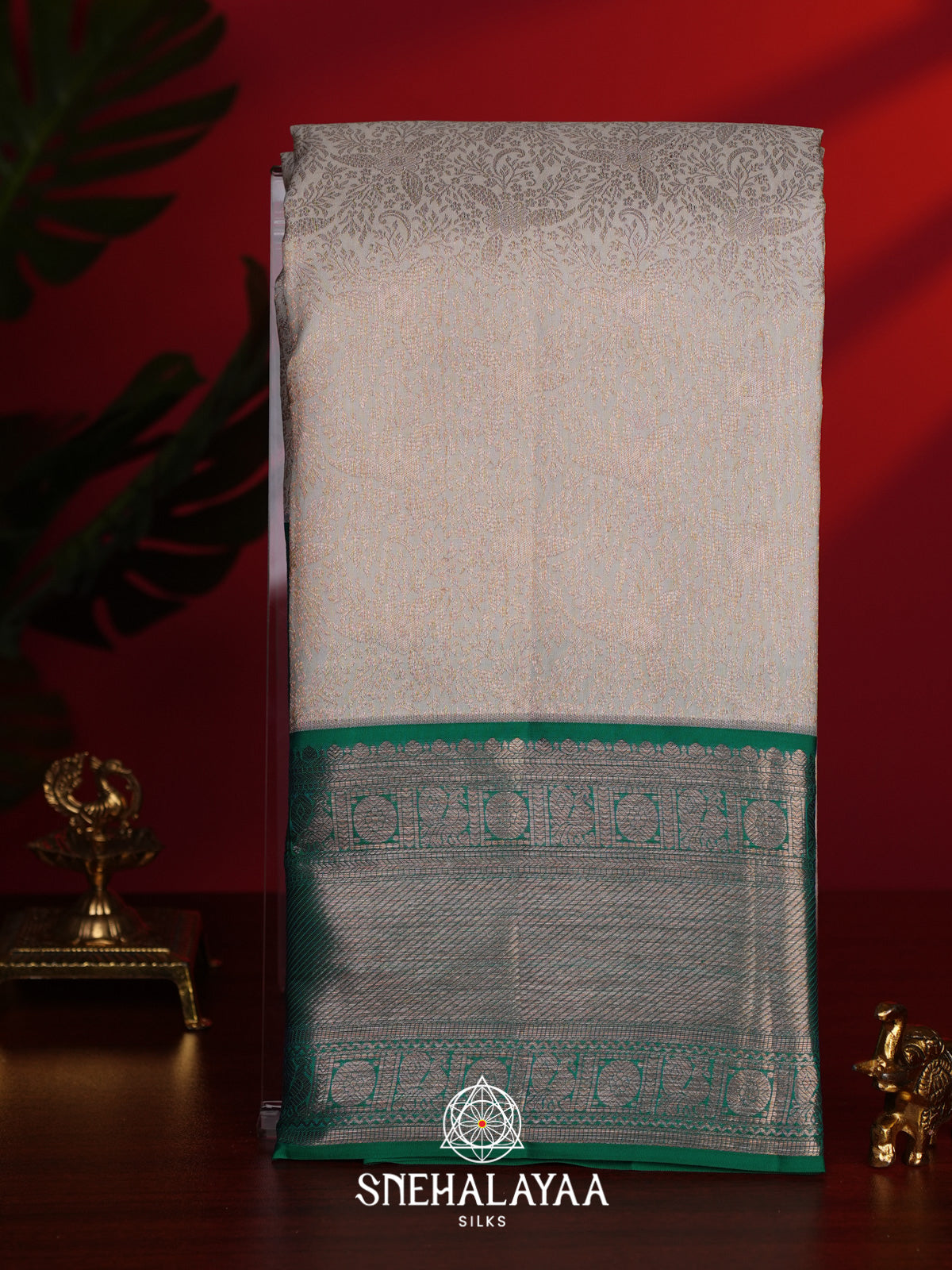 Off White Kanjivaram Silk Saree