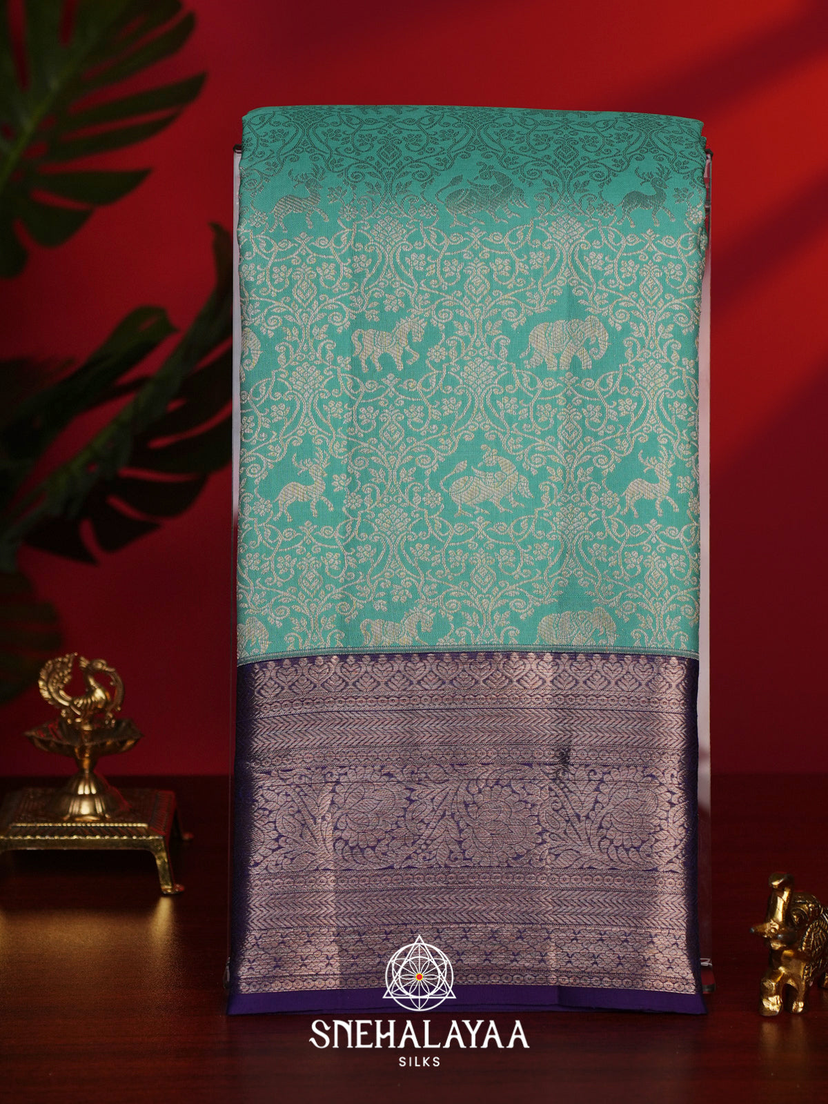 Mint Green Kanjivaram Silk Saree