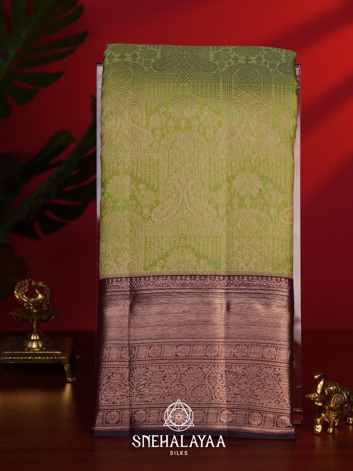 Moss Green Kanjivaram Silk Saree