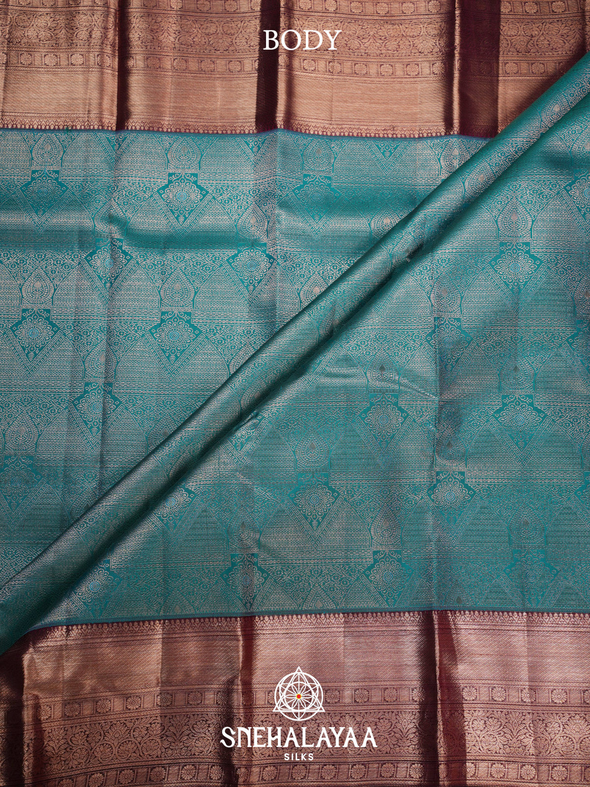 Peacock Blue Kanjivaram Silk Saree