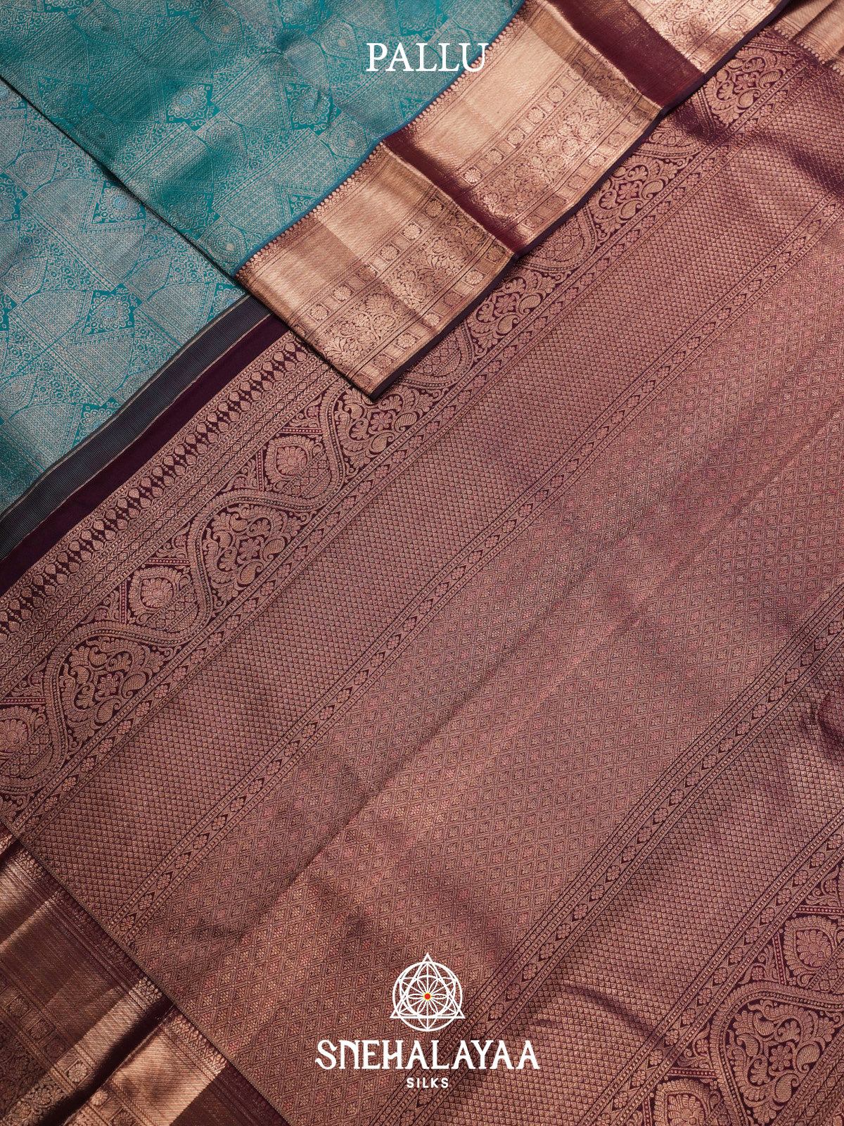 Peacock Blue Kanjivaram Silk Saree