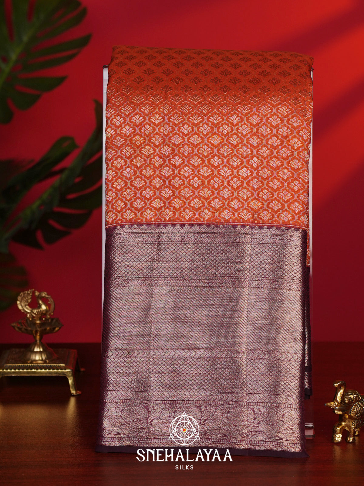 Orange Kanjivaram Silk Saree
