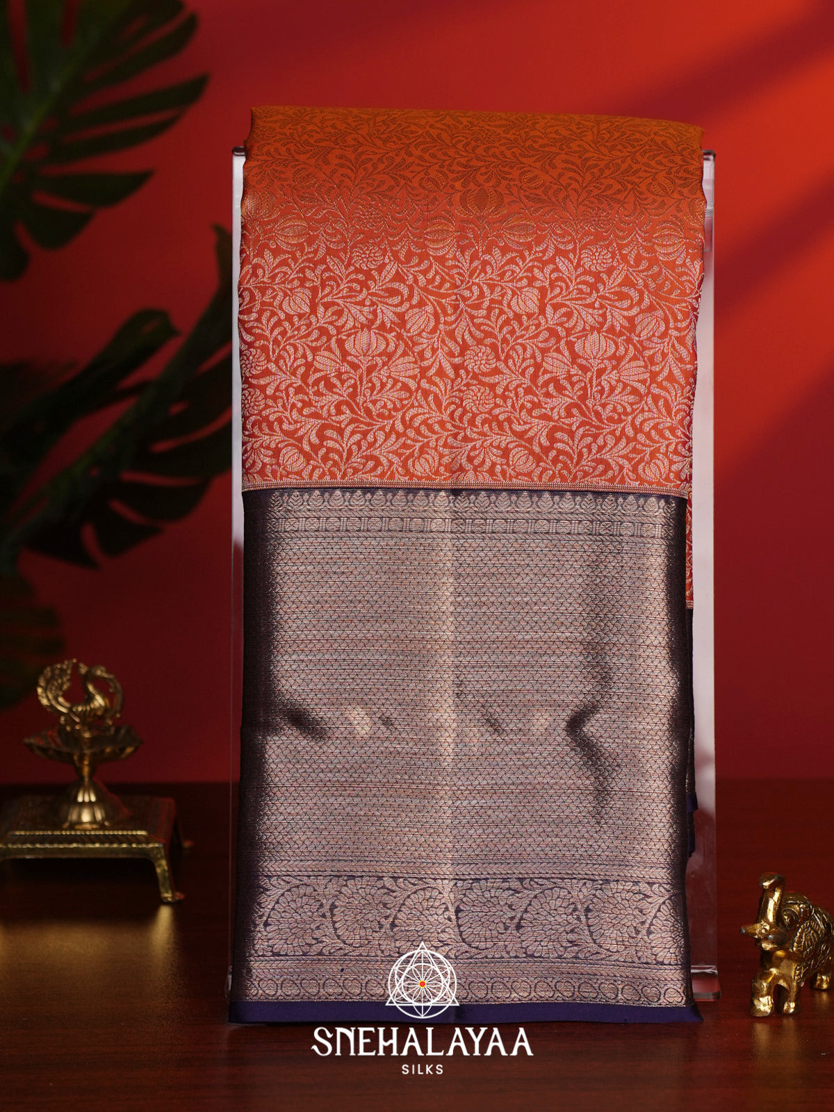 Orange Kanjivaram Silk Saree
