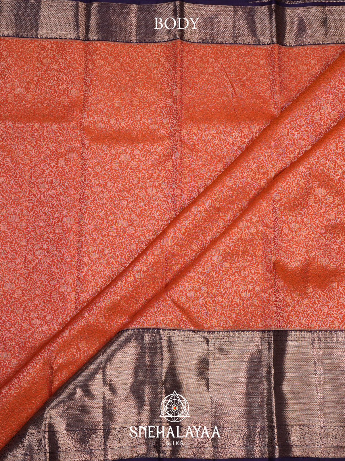 Orange Kanjivaram Silk Saree