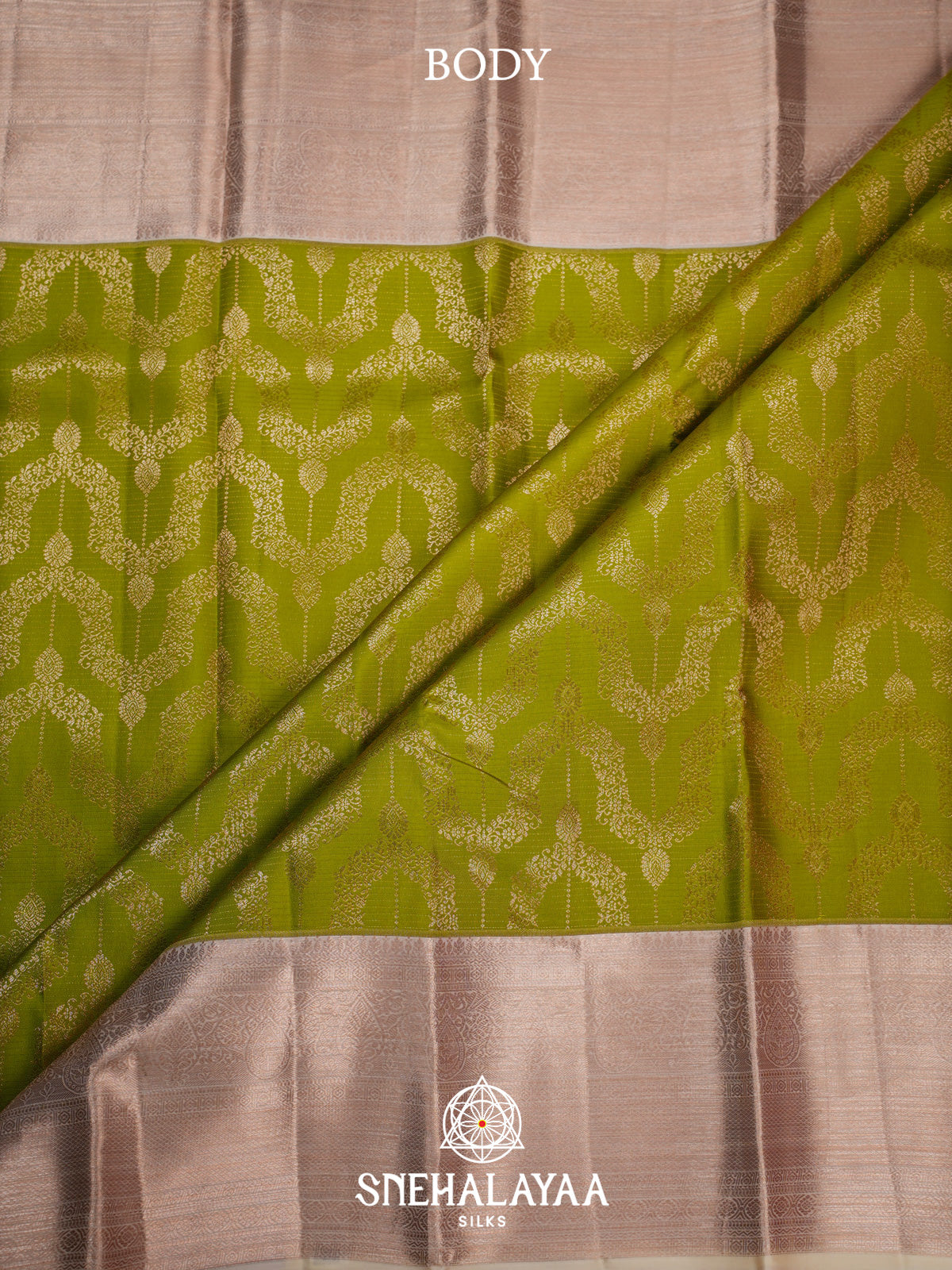 Lime Green Kanjivaram Silk Saree