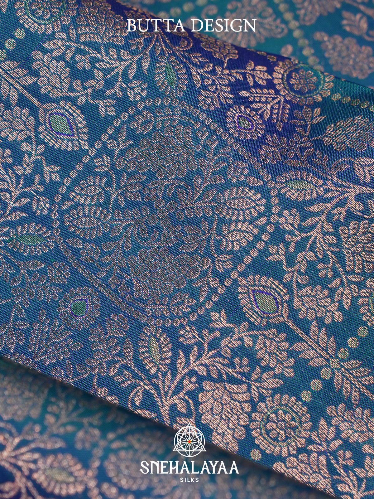 Peacock Blue Kanjivaram Silk Saree