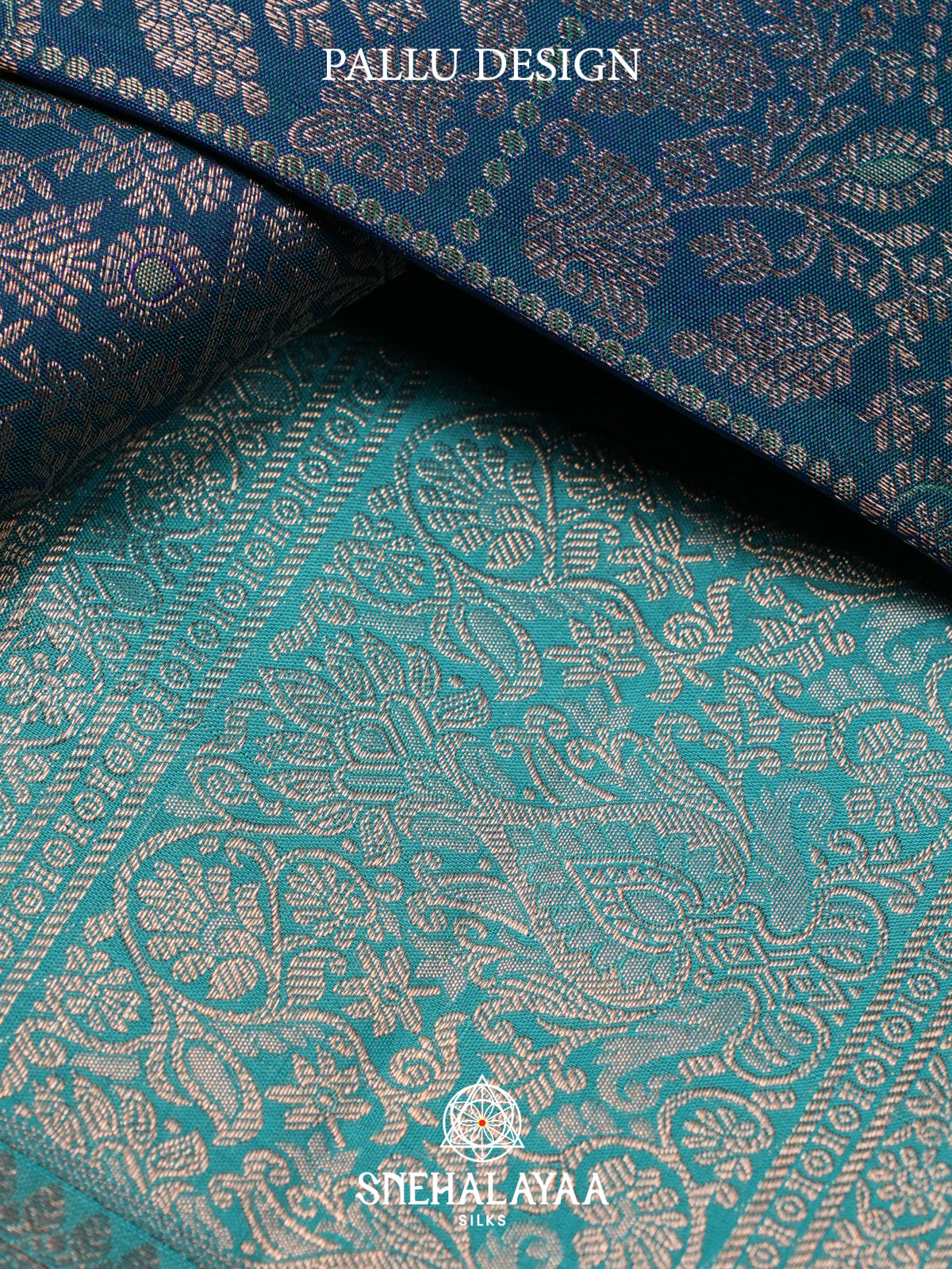 Peacock Blue Kanjivaram Silk Saree