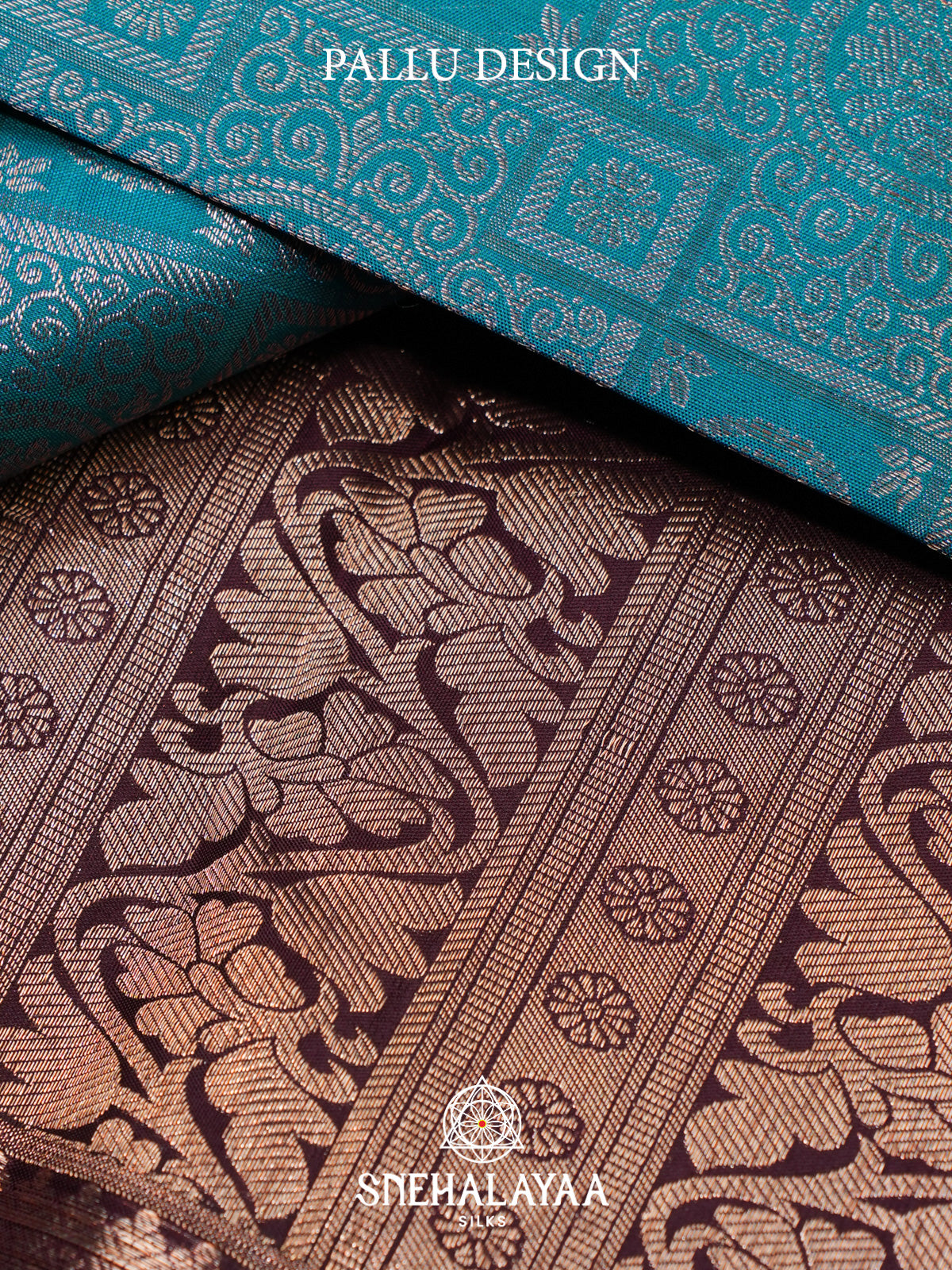 Teal Blue Kanjivaram Silk Saree
