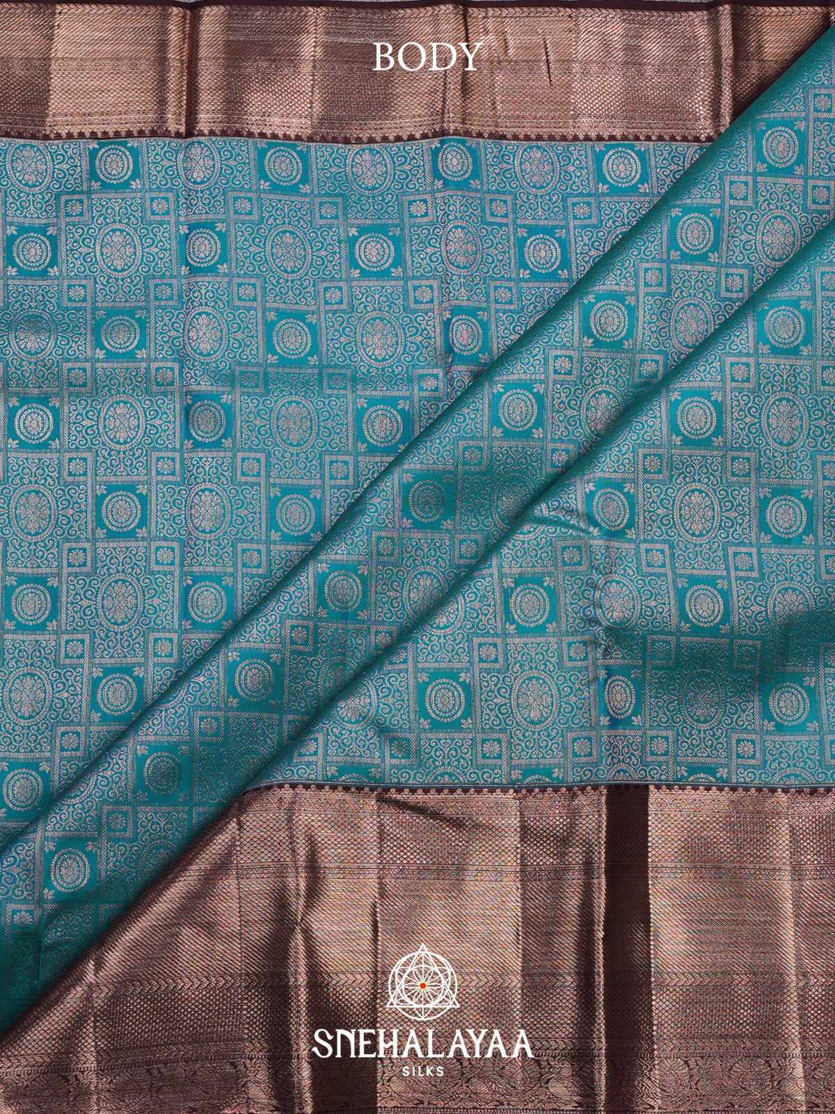 Teal Blue Kanjivaram Silk Saree