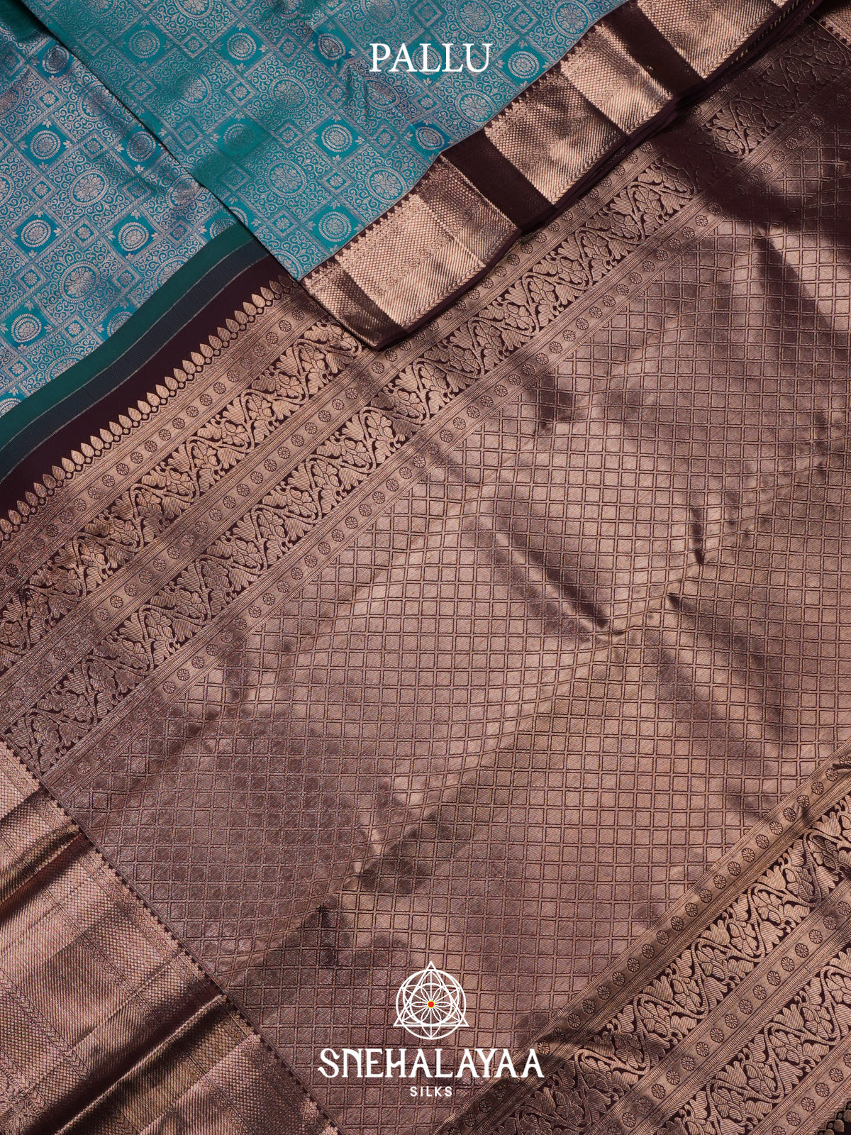 Teal Blue Kanjivaram Silk Saree