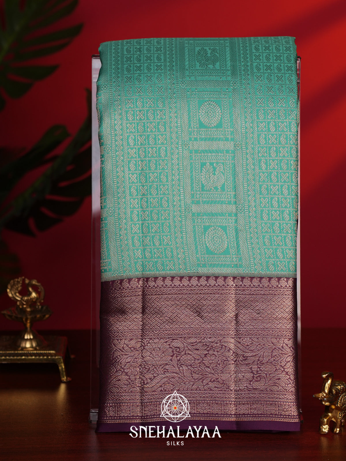 Mint Green Kanjivaram Silk Saree