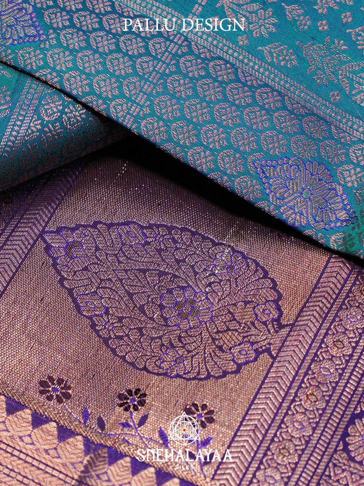 Peacock Blue Kanjivaram Silk Saree