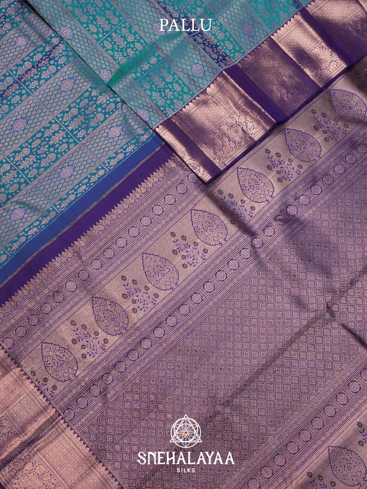 Peacock Blue Kanjivaram Silk Saree