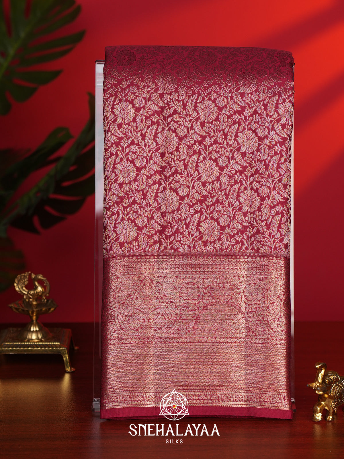 Maroon Kanjivaram Silk Saree