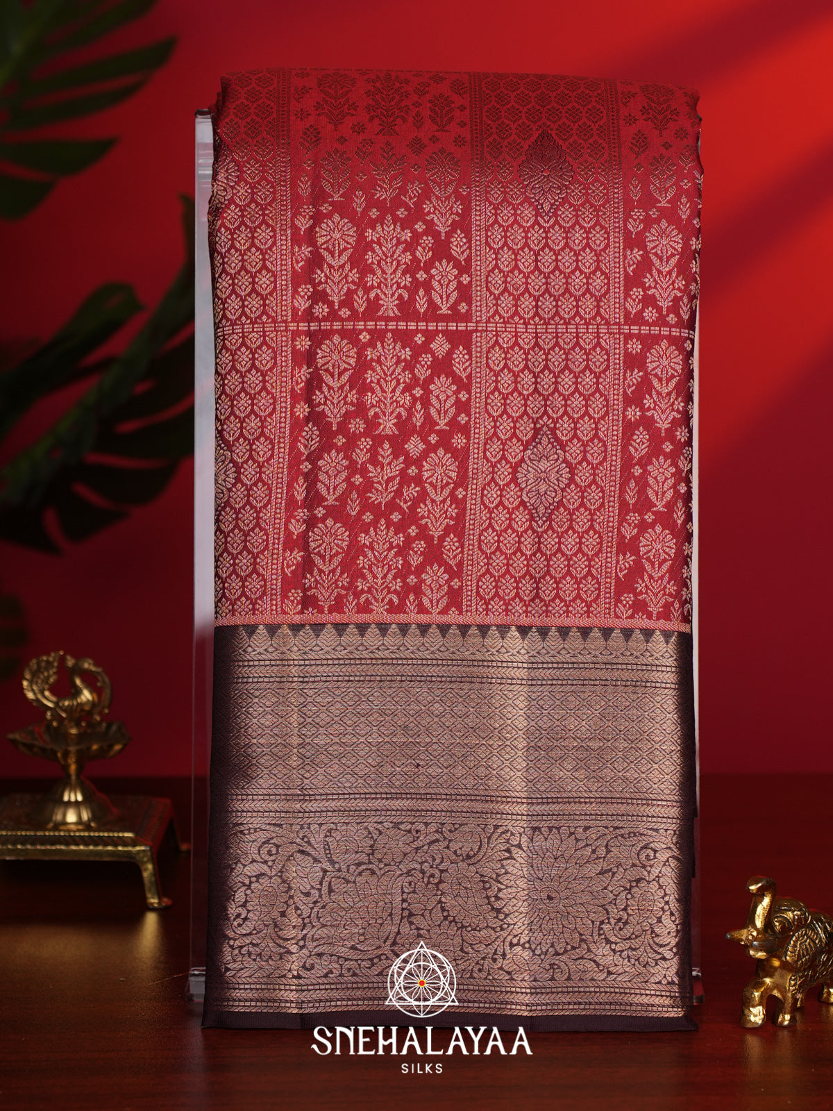 Maroon Kanjivaram Silk Saree