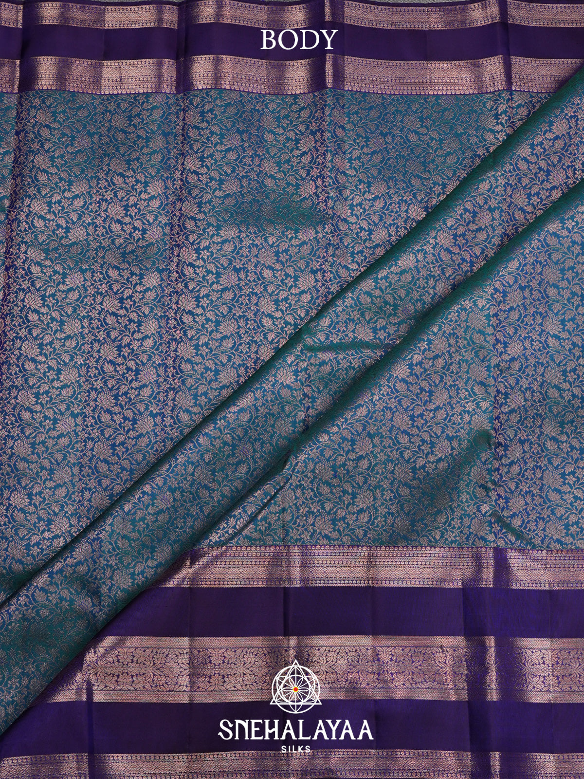 Peacock Blue Kanjivaram Silk Saree