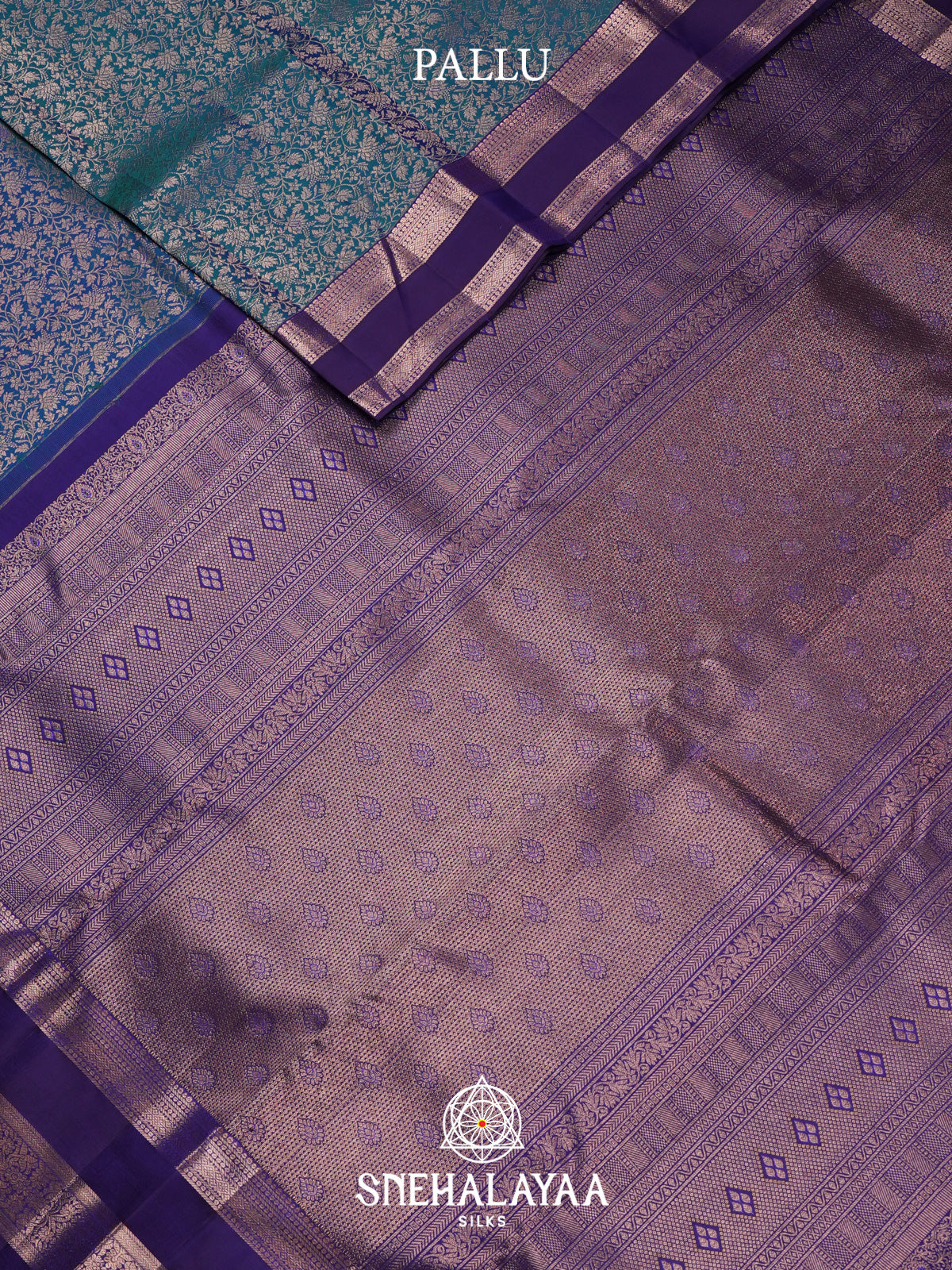 Peacock Blue Kanjivaram Silk Saree