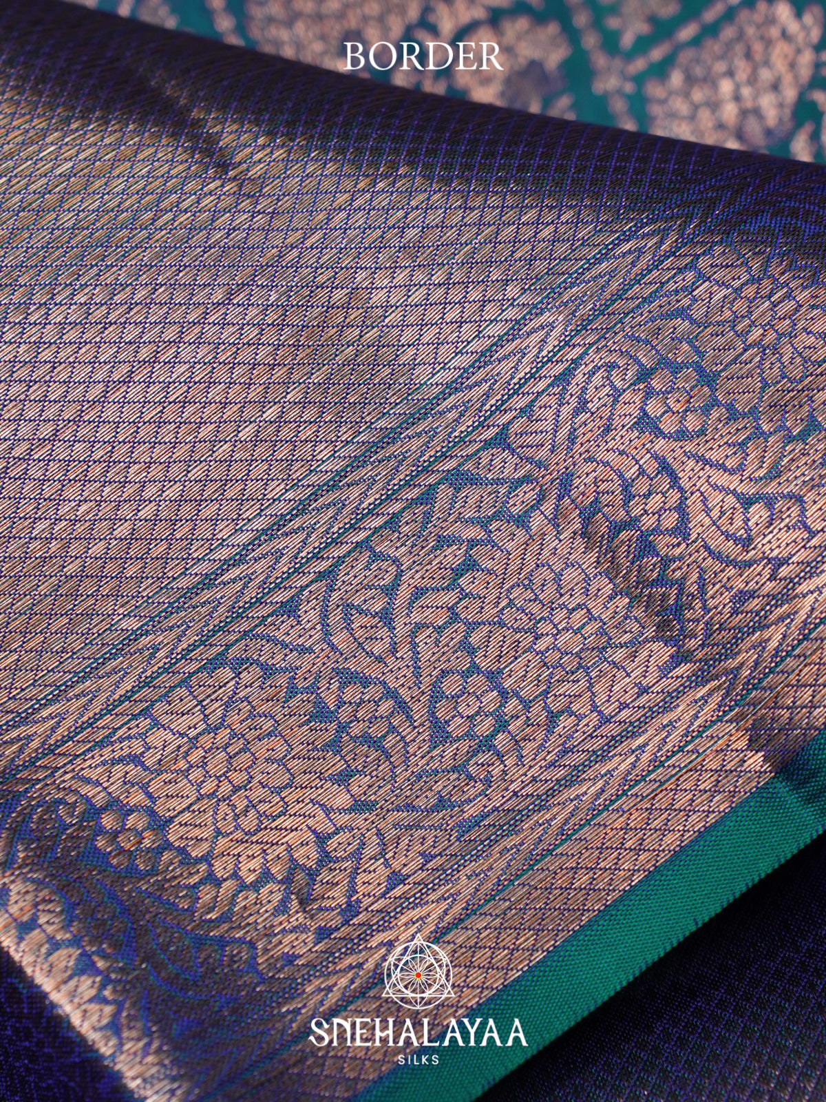 Peacock Blue Kanjivaram Silk Saree