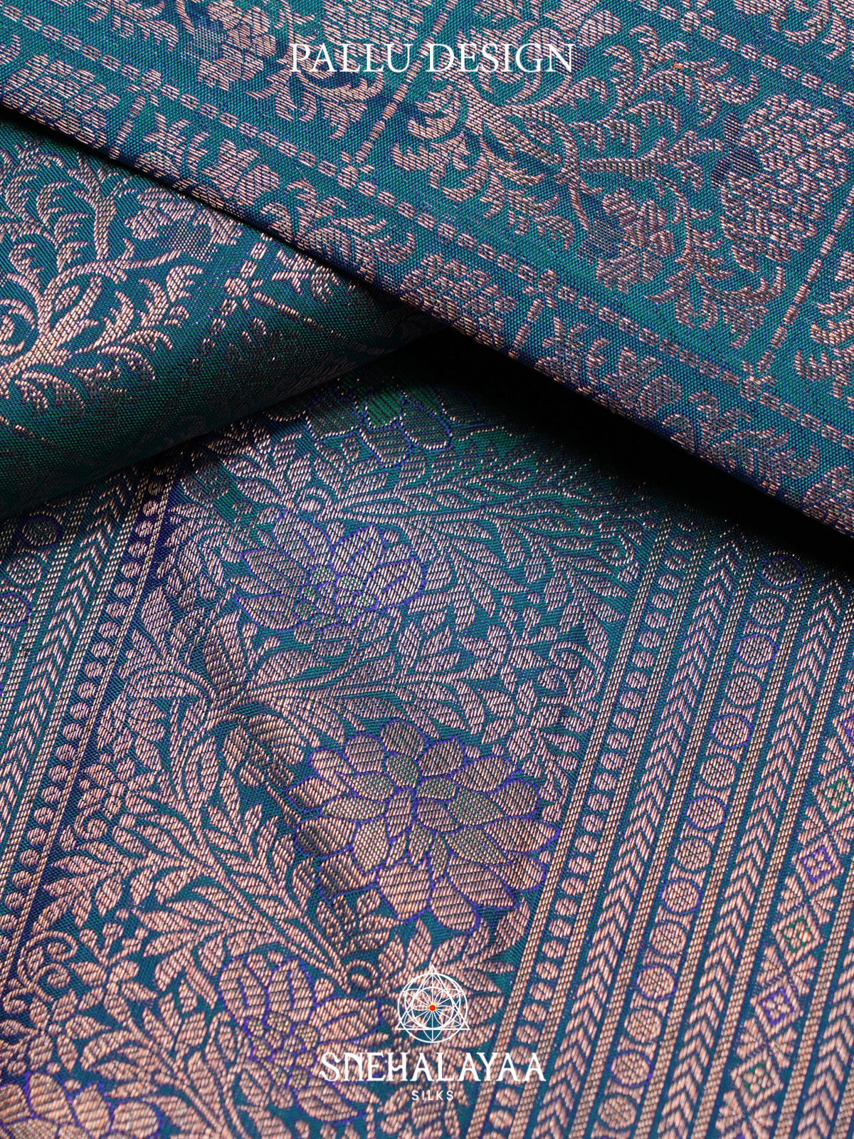 Peacock Blue Kanjivaram Silk Saree