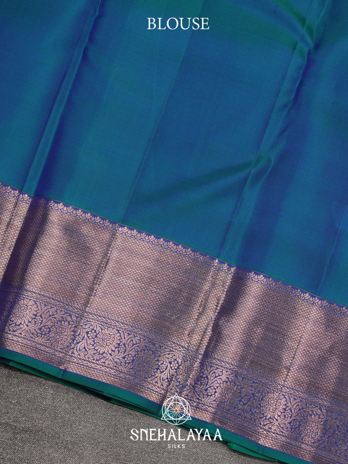Peacock Blue Kanjivaram Silk Saree