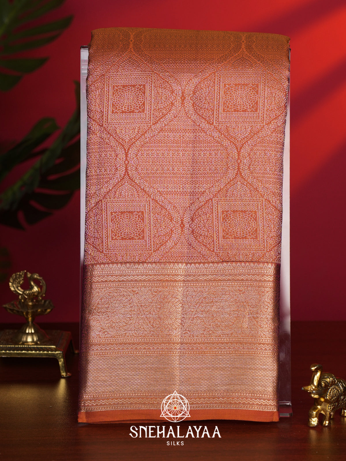 Orange Kanjivaram Silk Saree