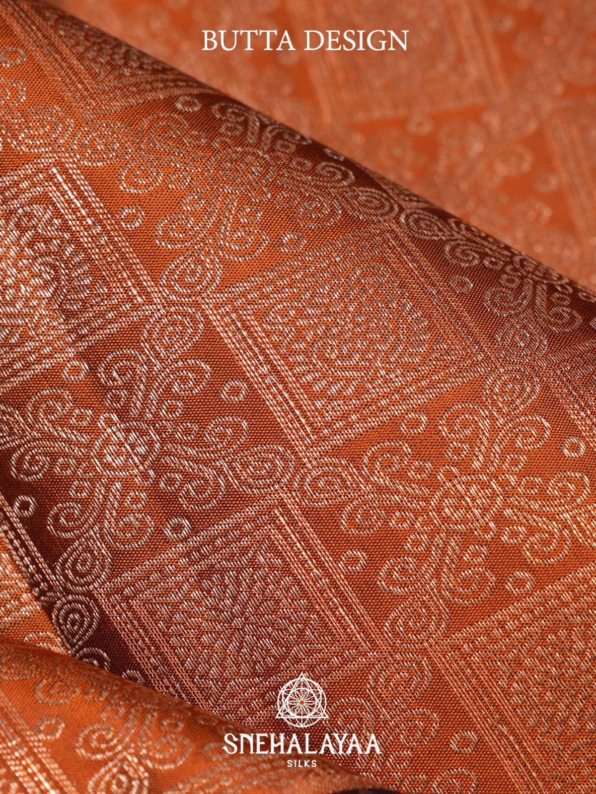 Burnt Orange Kanjivaram Silk Saree