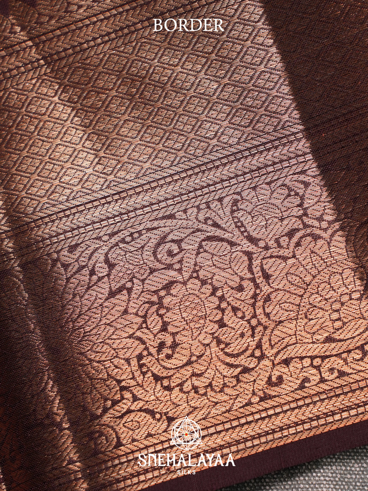 Burnt Orange Kanjivaram Silk Saree