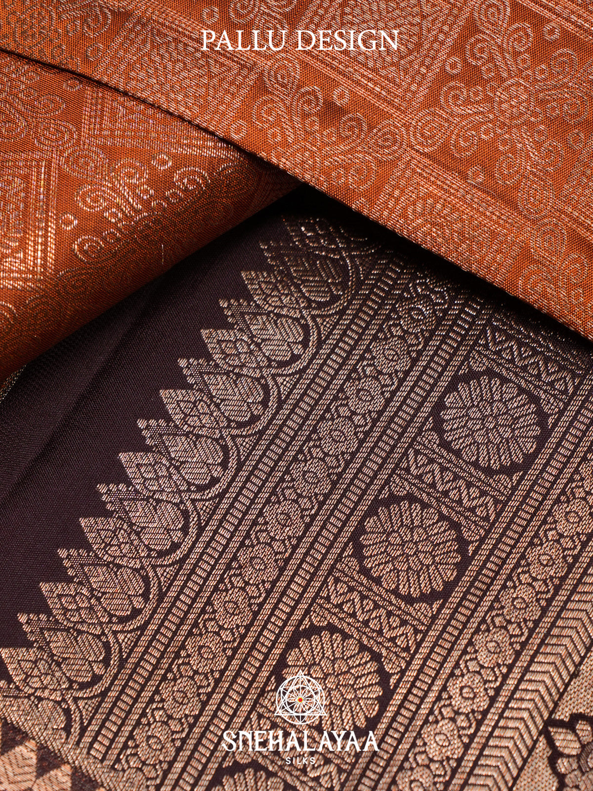 Burnt Orange Kanjivaram Silk Saree