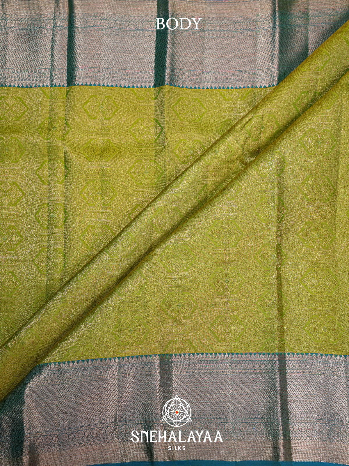 Lime Green Kanjivaram Silk Saree