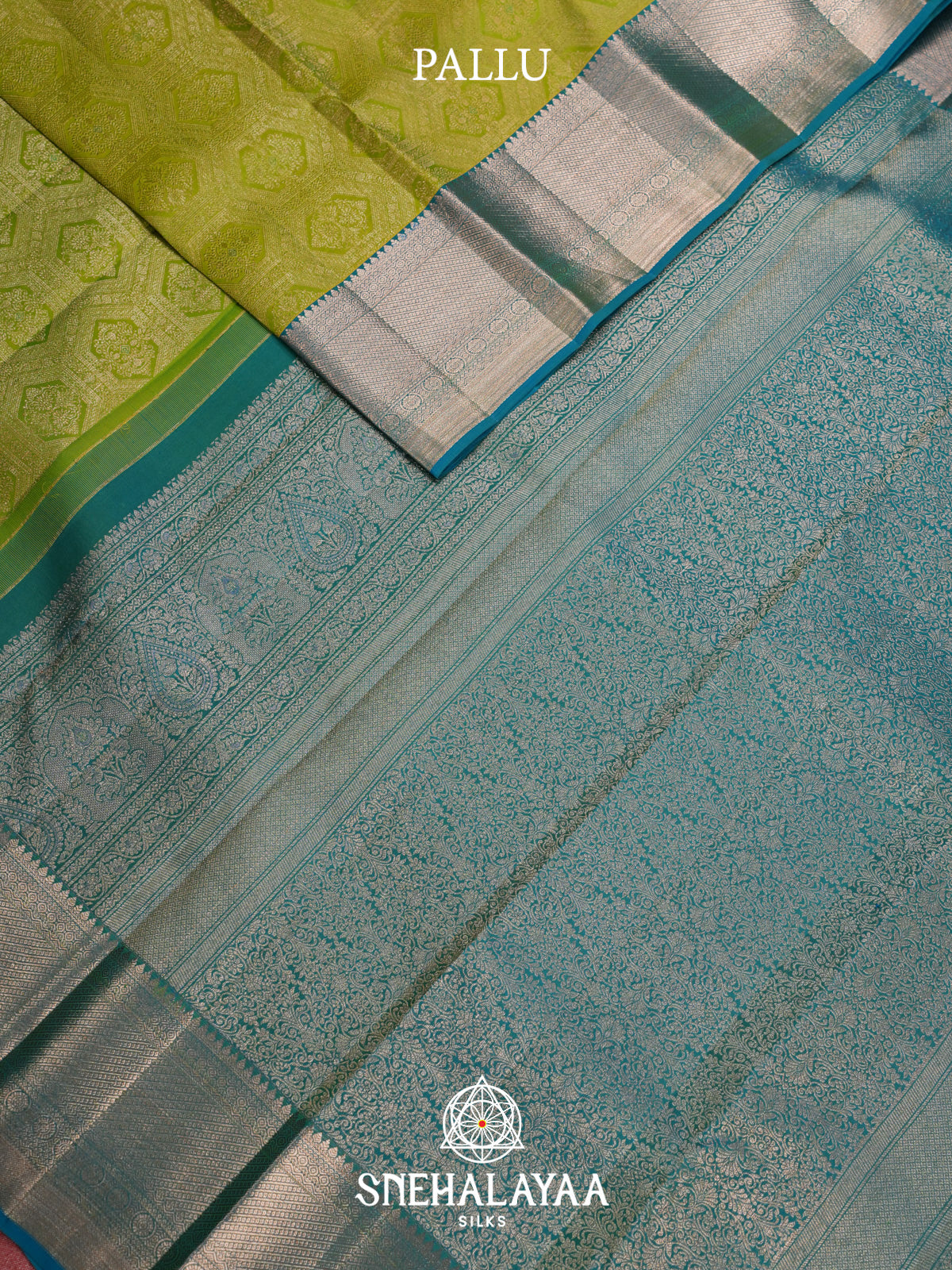 Lime Green Kanjivaram Silk Saree