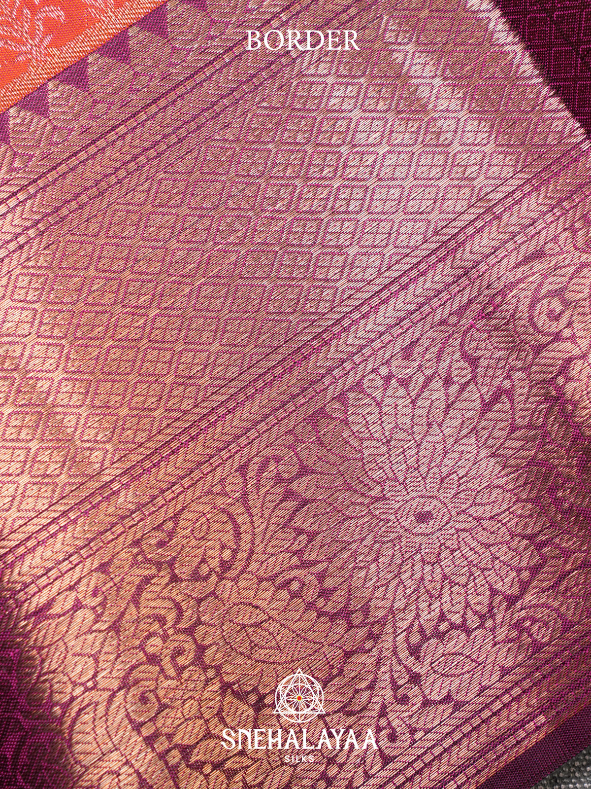 Coral Orange Kanjivaram Silk Saree