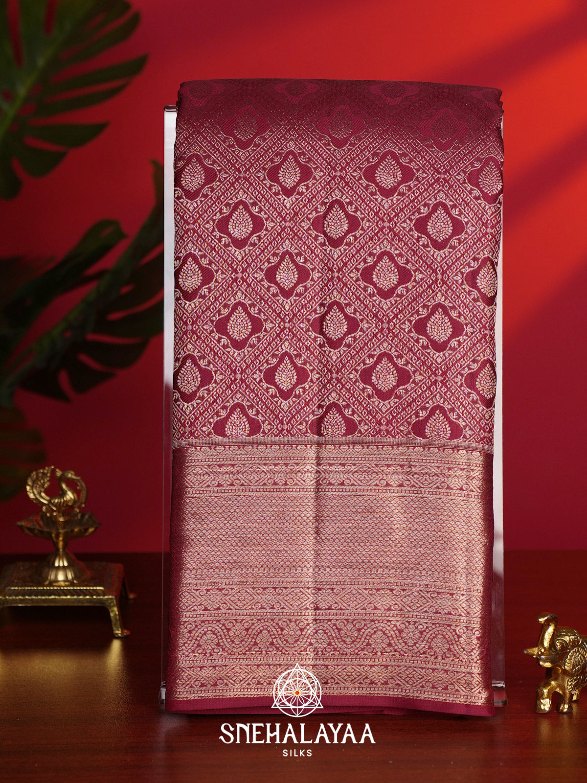 Maroon Kanjivaram Silk Saree