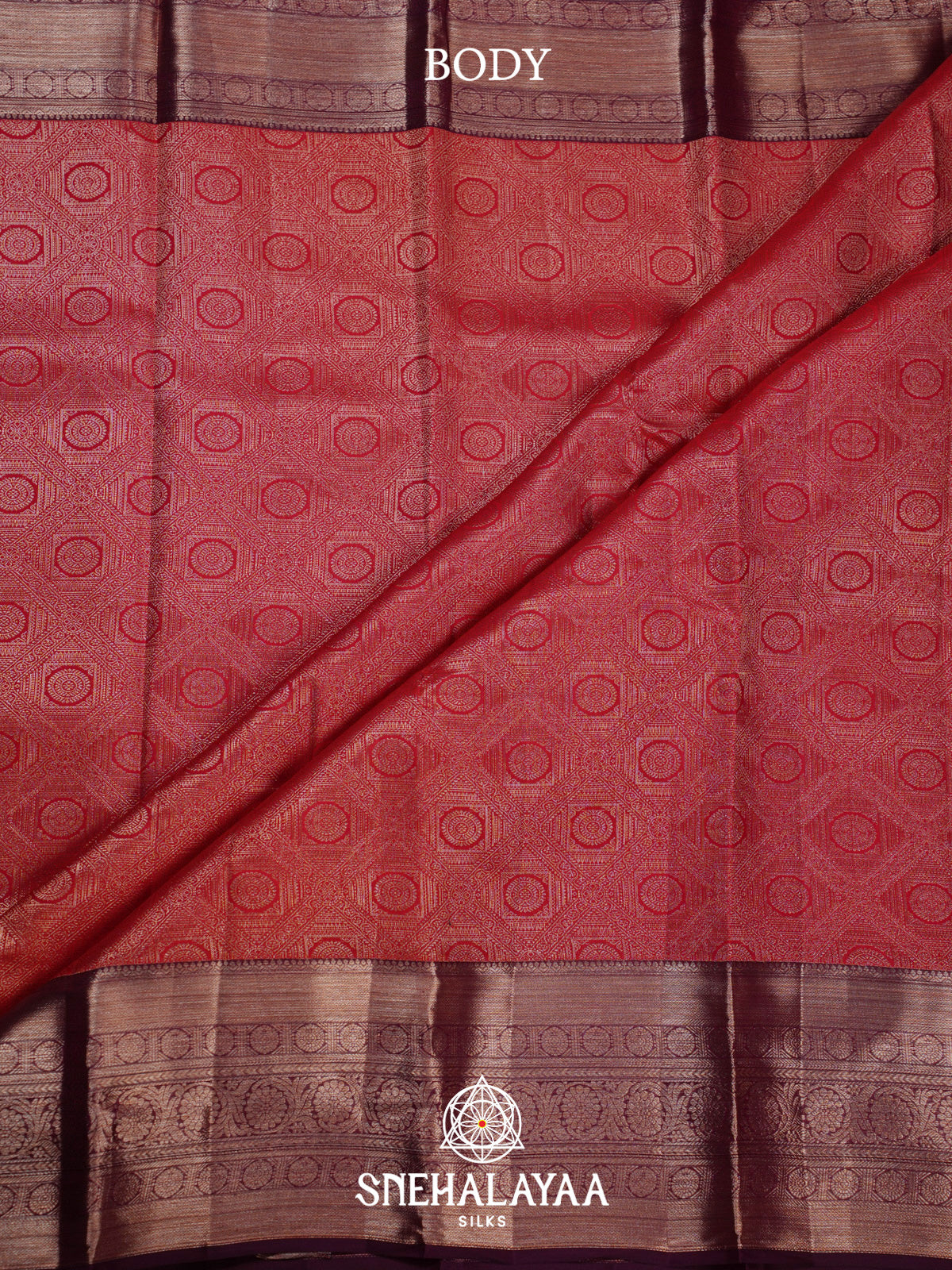 Rust Orange Kanjivaram Silk Saree
