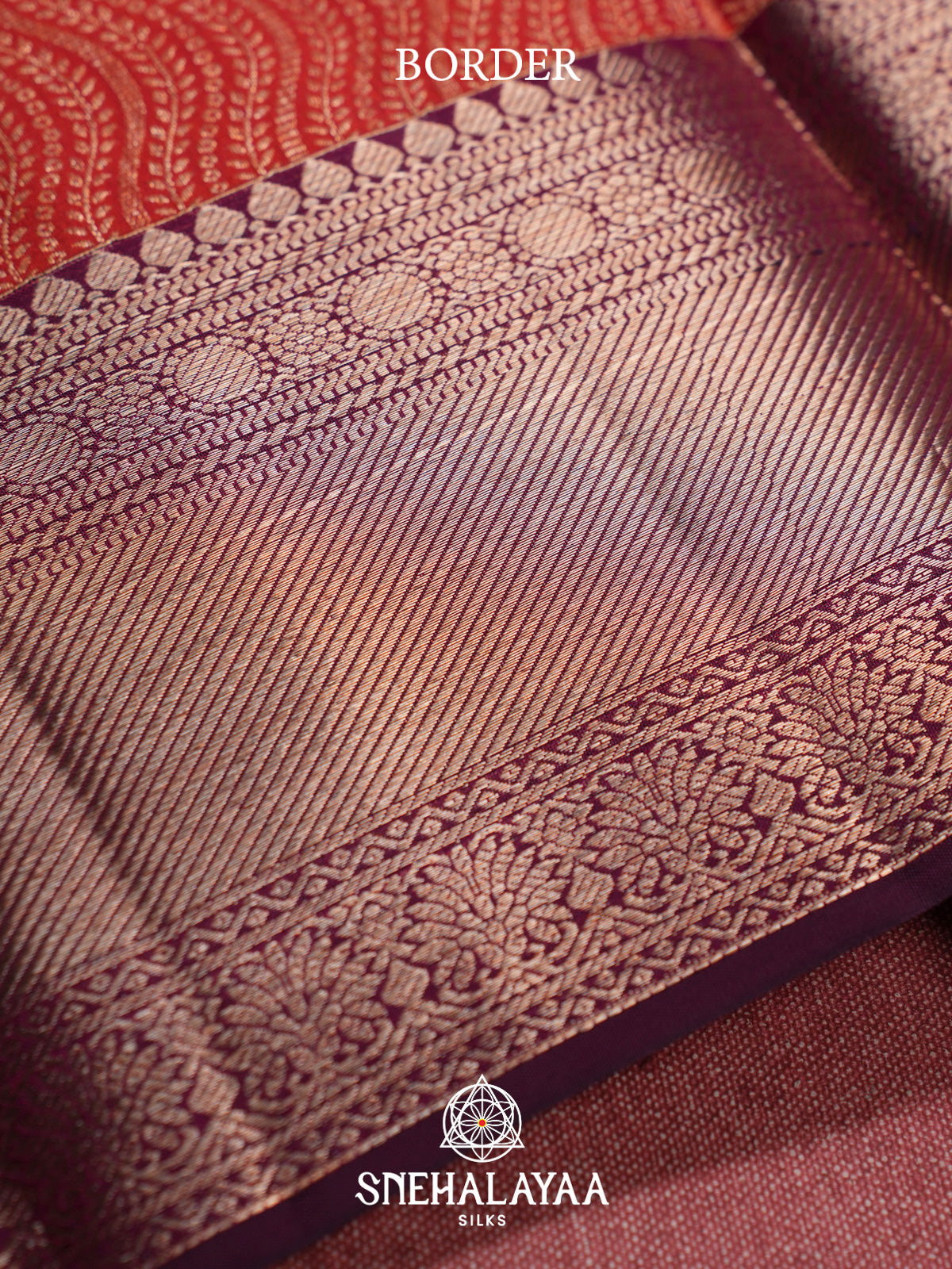 Rust Orange Kanjivaram Silk Saree