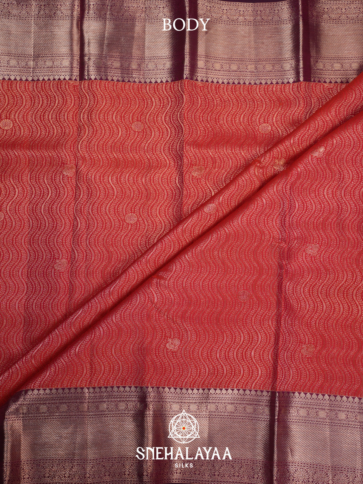 Rust Orange Kanjivaram Silk Saree
