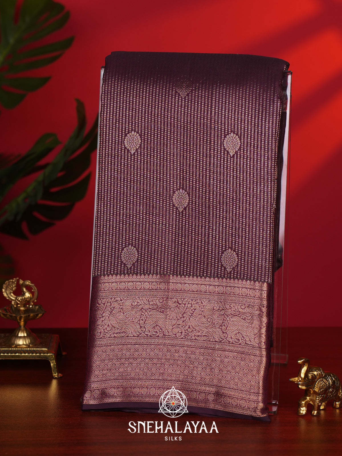 Coffee Brown Kanjivaram Silk Saree